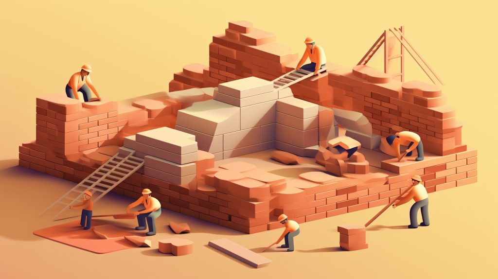 Proceso de construcción representando diferencias entre CAD y BIM en proyectos de ingeniería